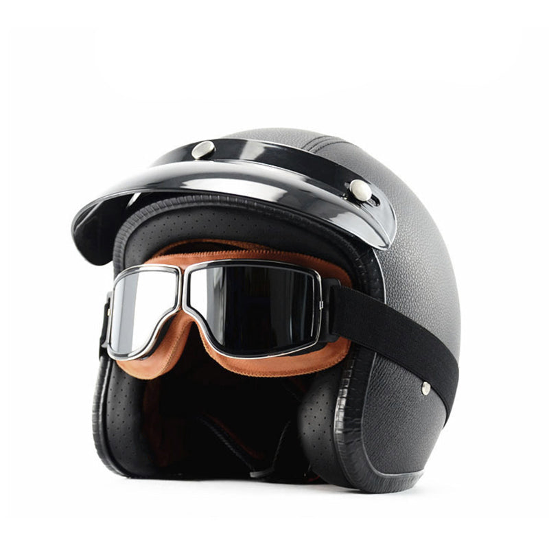 Demon Festival Brown Frame Vintage Motorcycle Goggles with Helmet