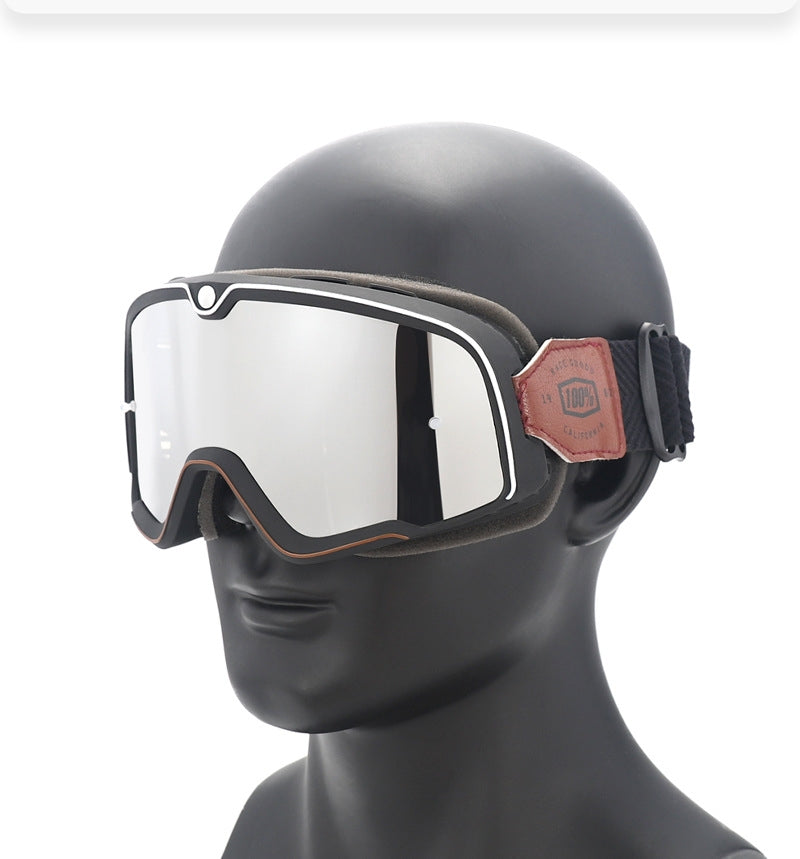 Demon Festival Checkered Strap Vintage Motorcycle Goggles