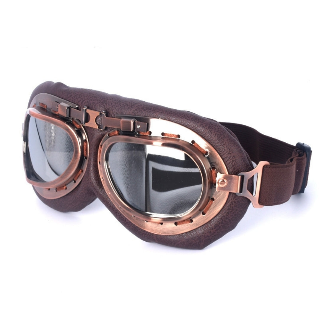 Demon Festival Vintage Fighter Pilot Goggles Silver Lens