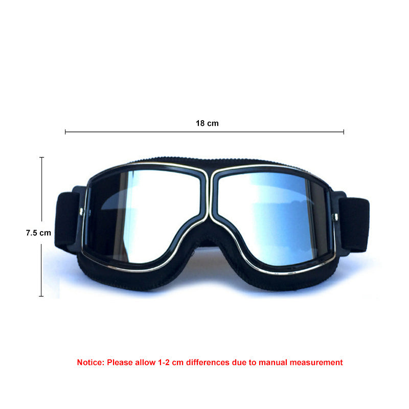 Demon Festival Black Frame Vintage Motorcycle Goggles Size
