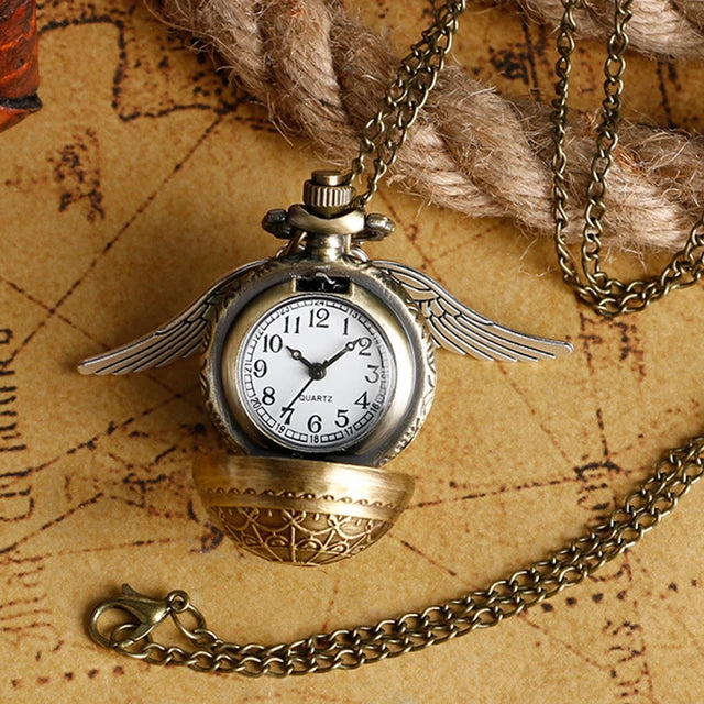 Golden Snitch Pocket Watch Necklace