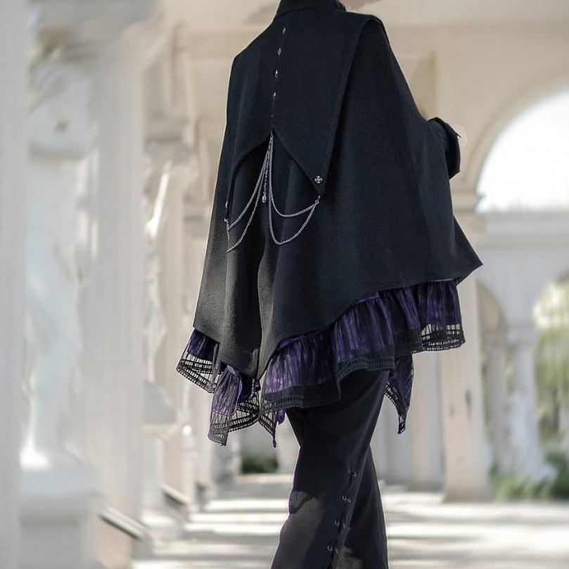 Mystic Gothic Lace Cape Purple