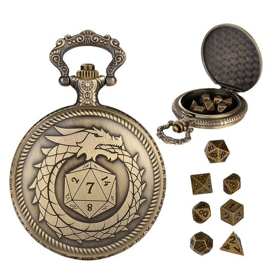 Ouroboros Dragon Dice Holder Pocket Watch Case