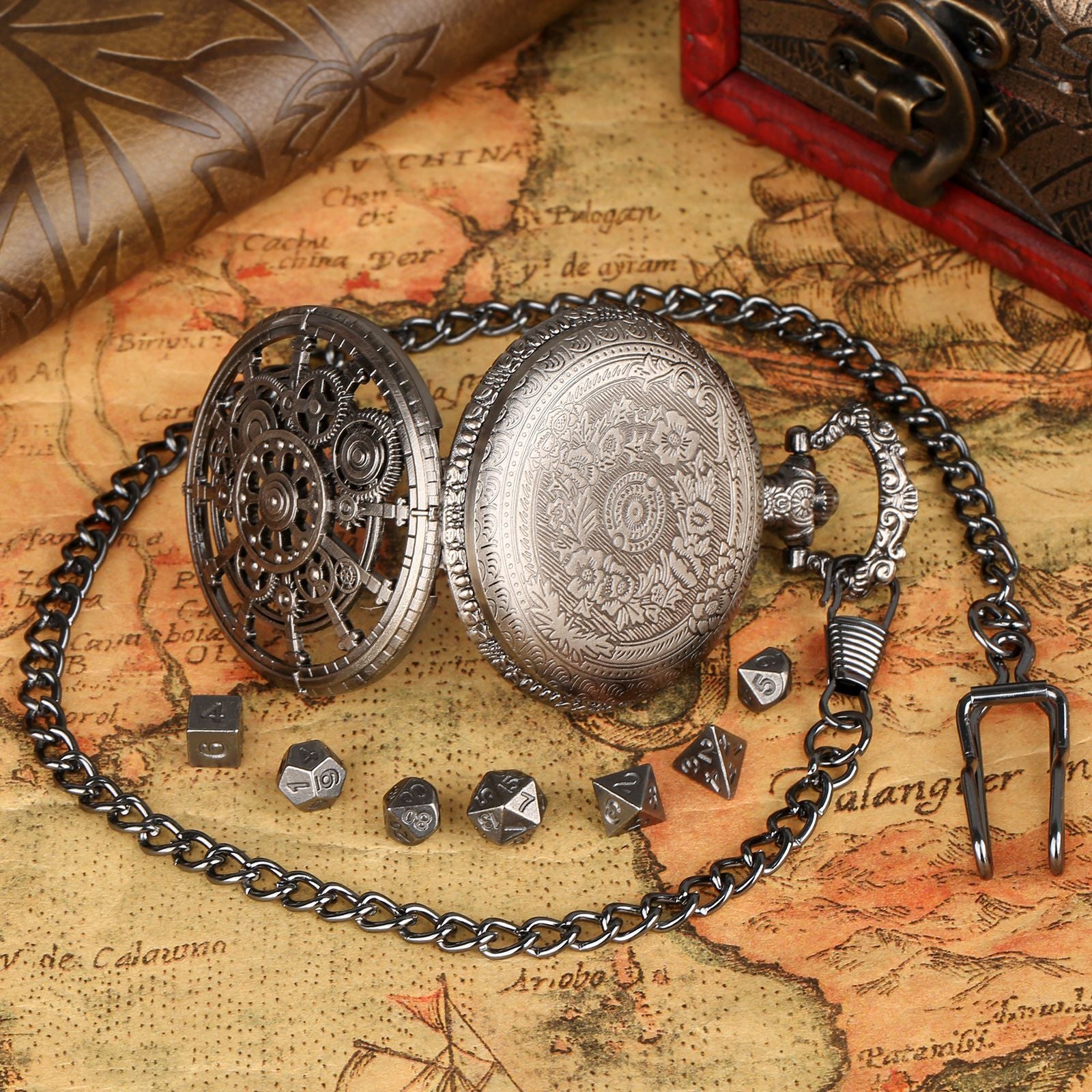 Steampunk Dice Holder Pocket Watch Case