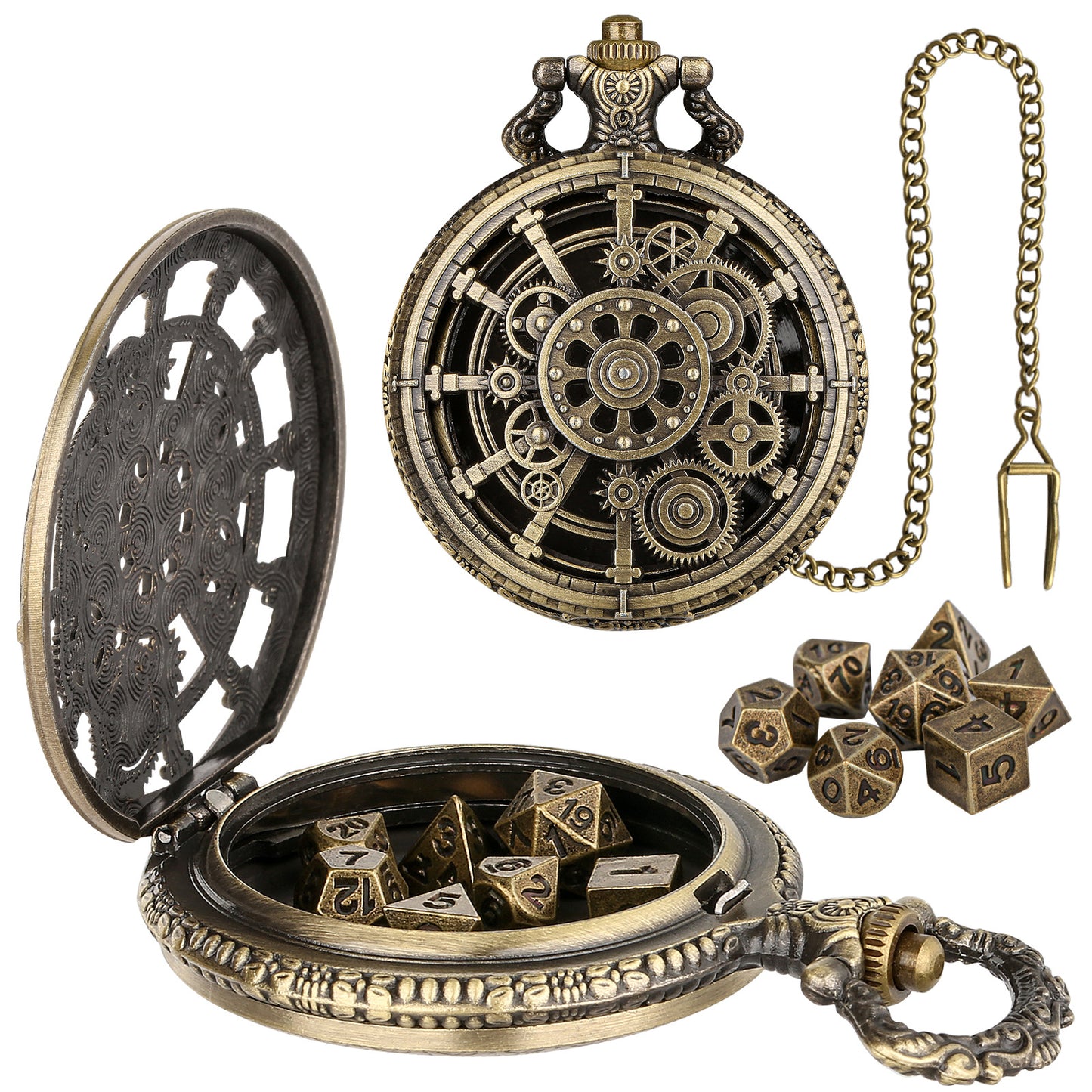 Steampunk Dice Holder Pocket Watch Case