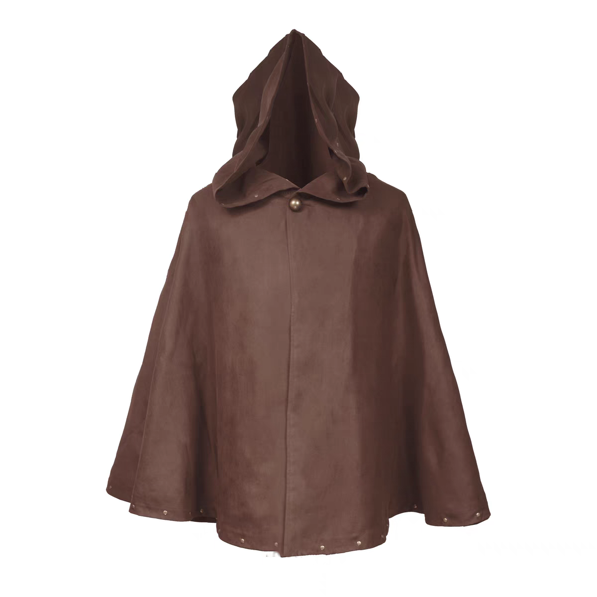 Steampunk Faux Suede Hooded Cape Coat