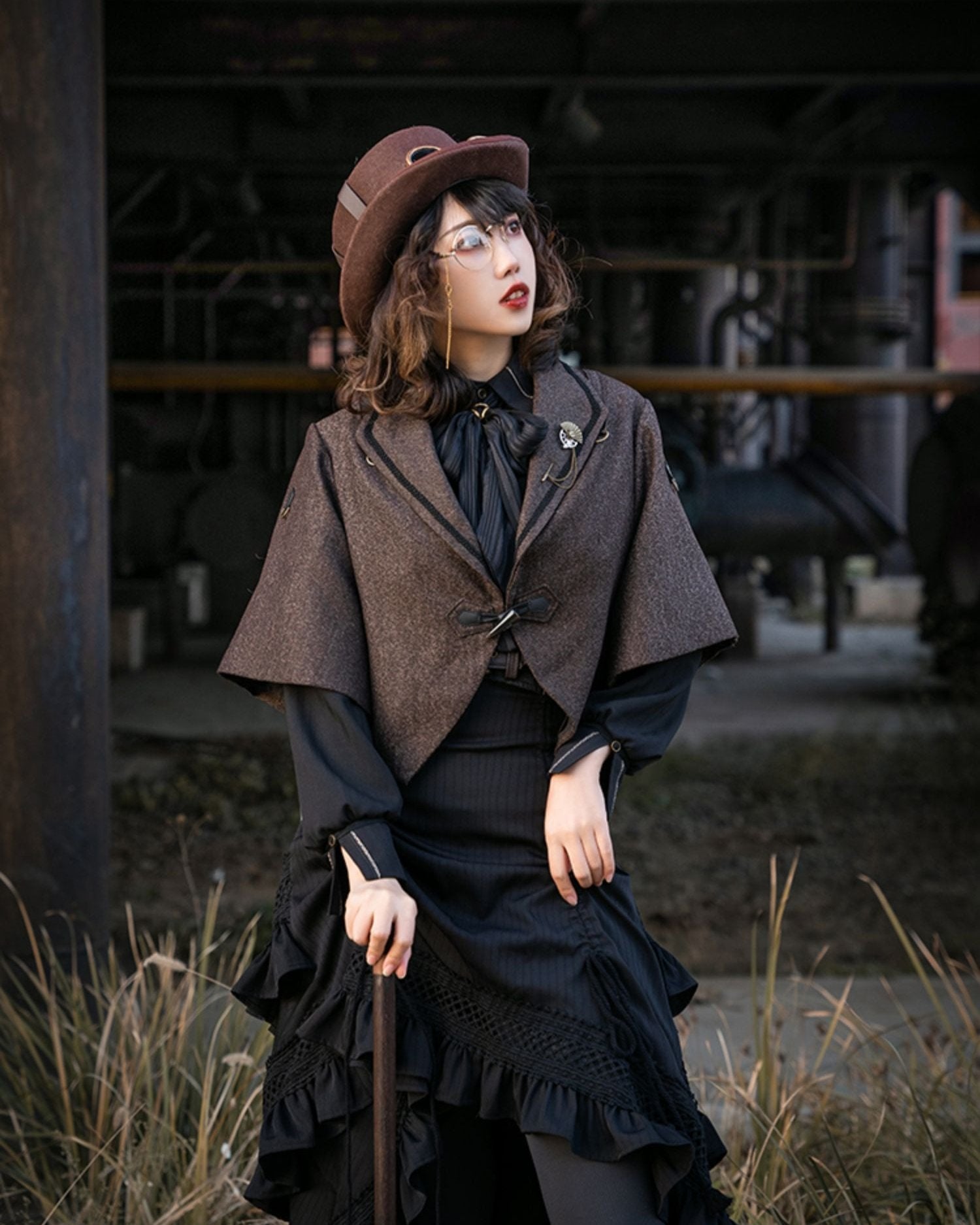 Vintage Wool Detachable Short Cloak Cape | Demon Festival