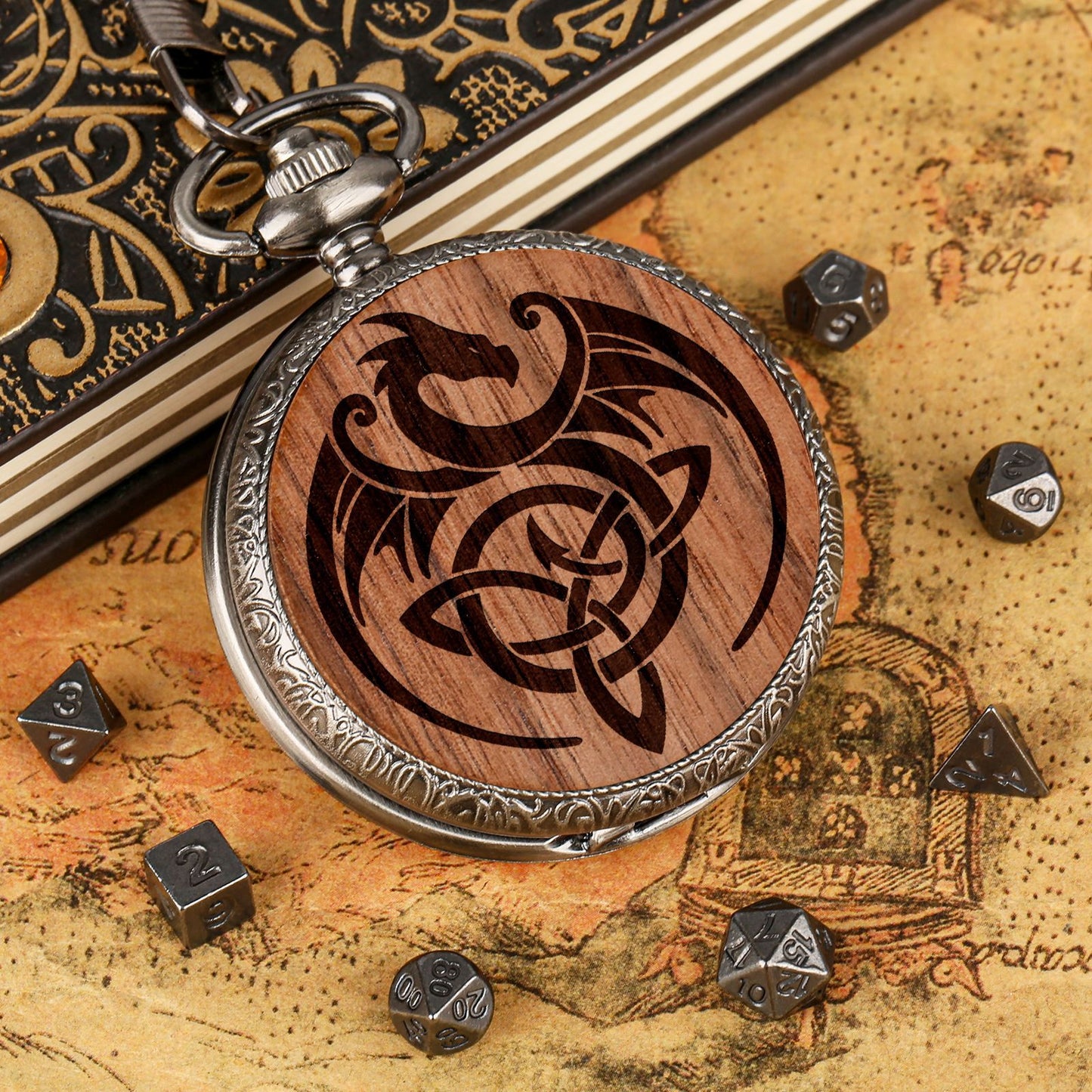 Dragon Crest Dice Holder Pocket Watch Case