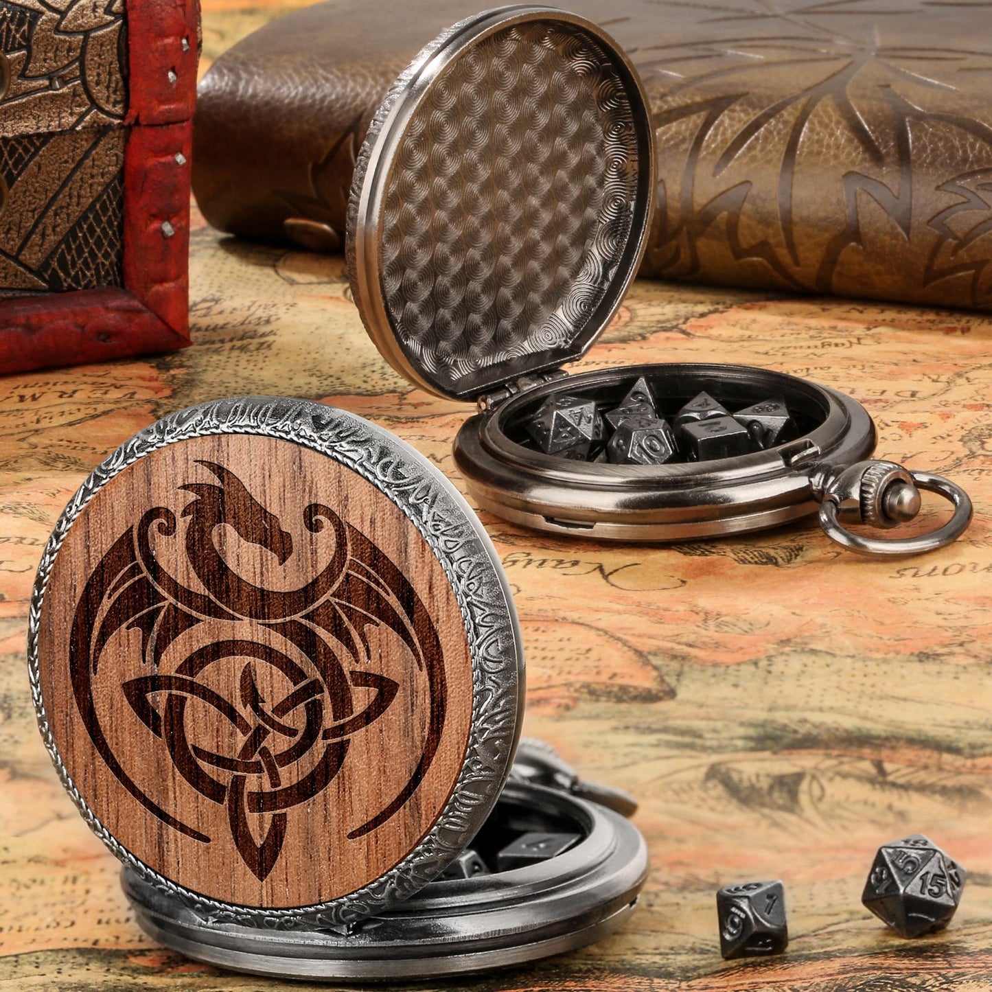 Dragon Crest Dice Holder Pocket Watch Case