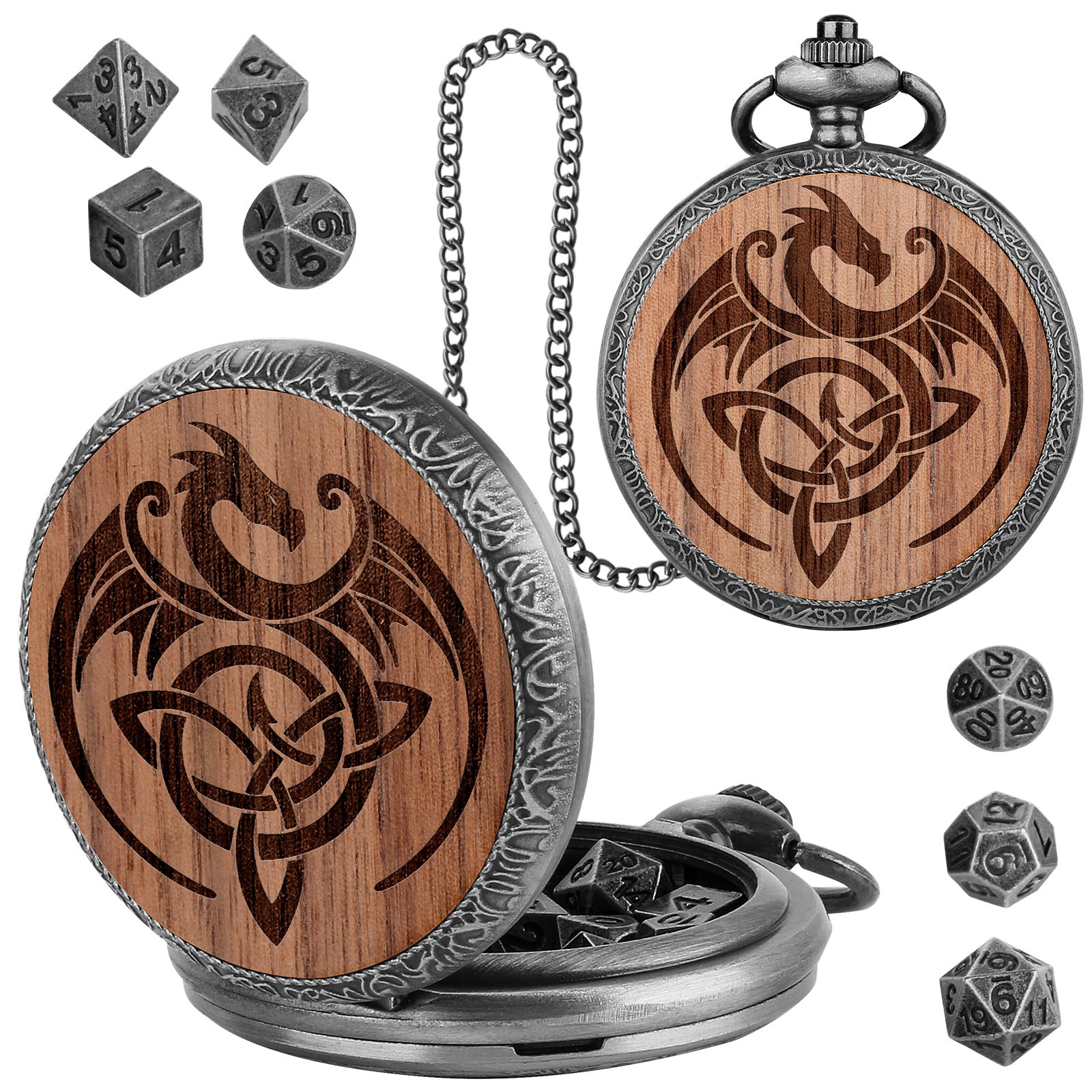 Dragon Crest Dice Holder Pocket Watch Case