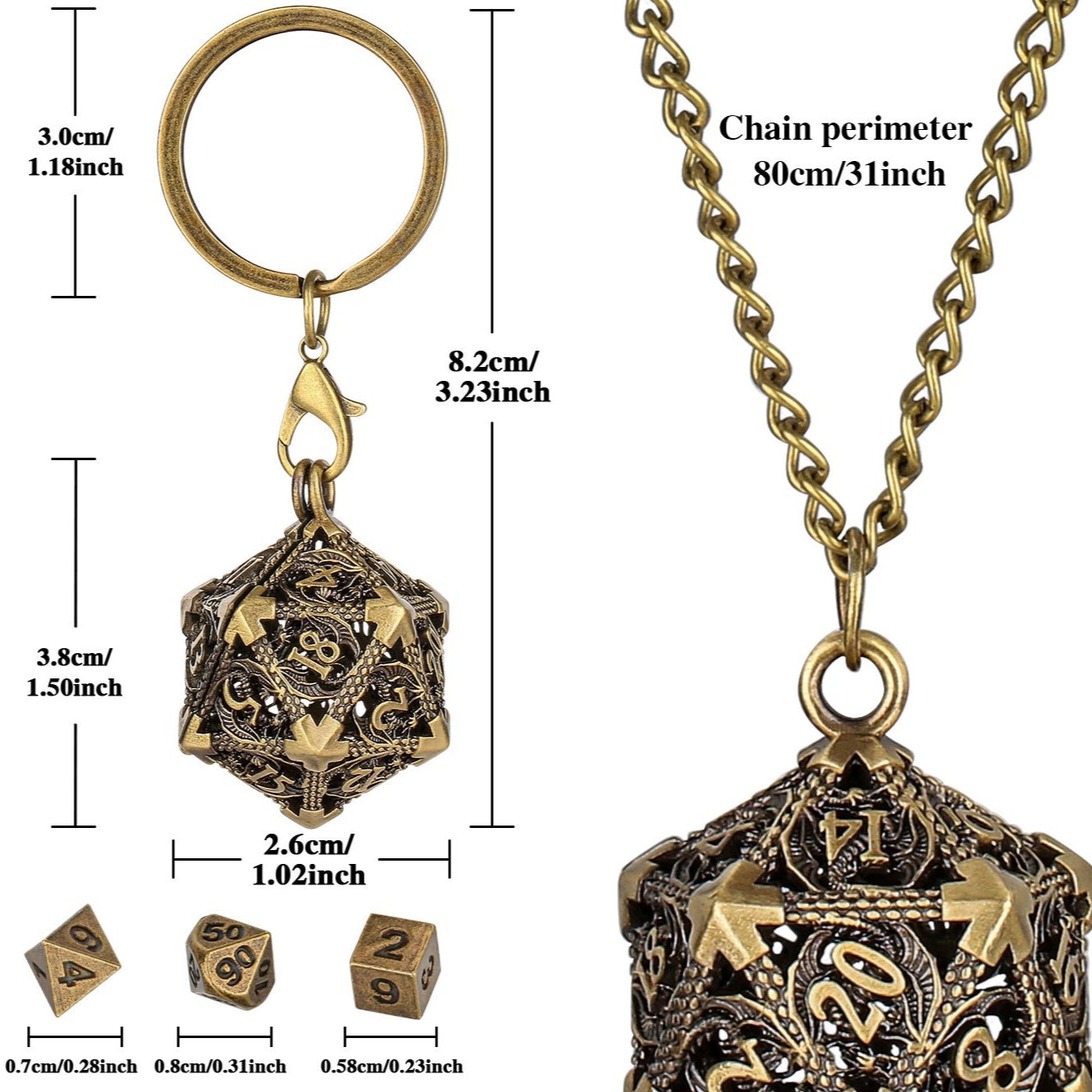 Hollow Cage Dice Holder Necklace