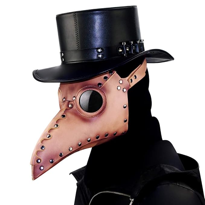 Plague Doctor Crow Beak Leather Mask