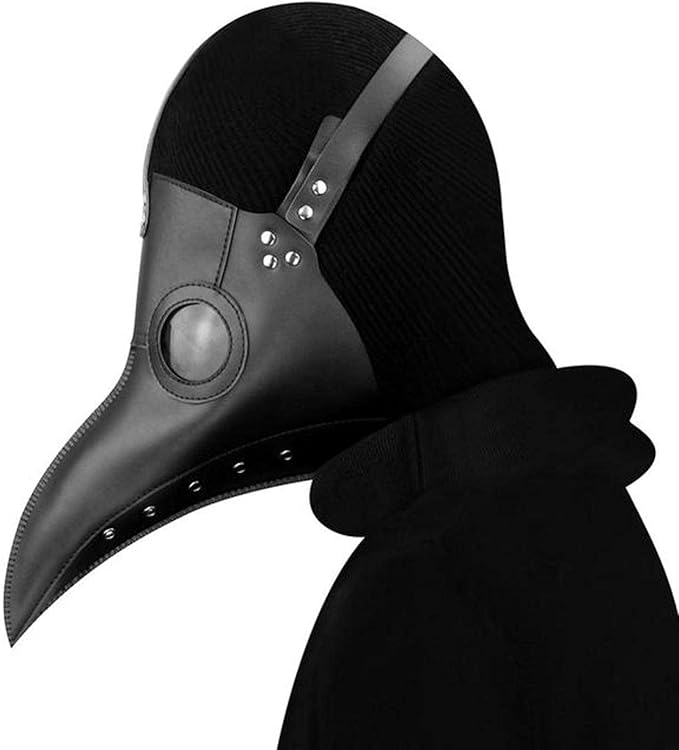 Black Plague Doctor Crow Beak Full-Face Mask