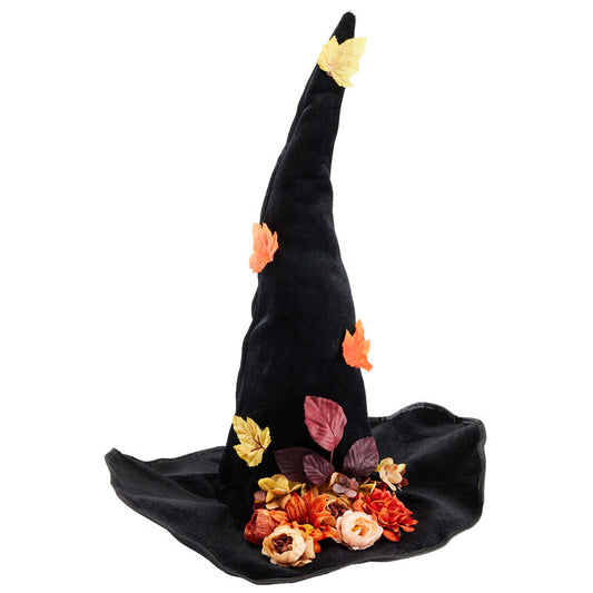 Halloween Gothic Floral & Leaf Witch Hat