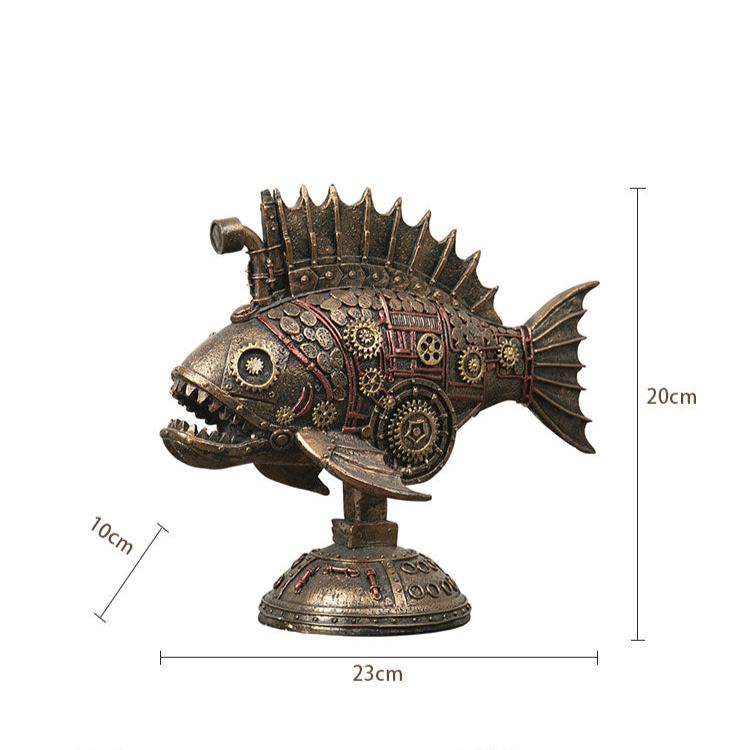 Steampunk Mechanical Angler Fish Ornament Size