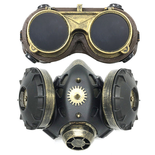 Steampunk Anti-Smog PM2.5 Gas Mask & Goggles Set